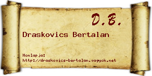 Draskovics Bertalan névjegykártya