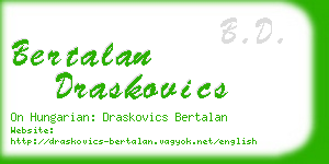 bertalan draskovics business card